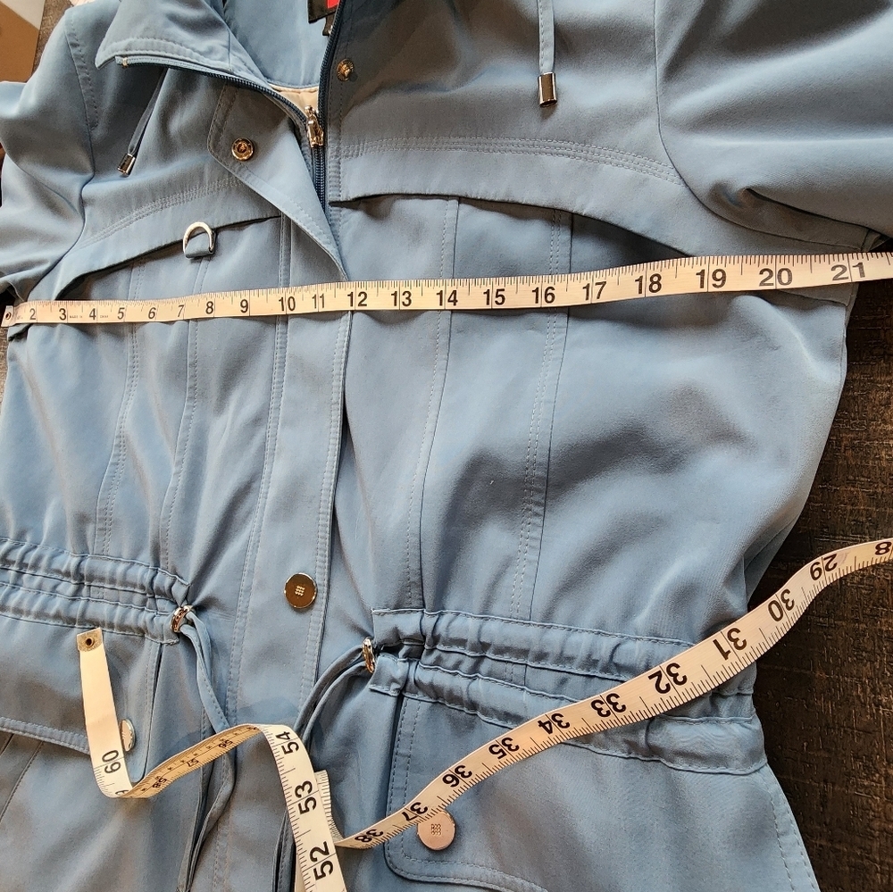 Gallery Stylish Blue Jacket With Drawstring Waist - image 4